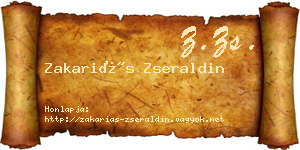 Zakariás Zseraldin névjegykártya